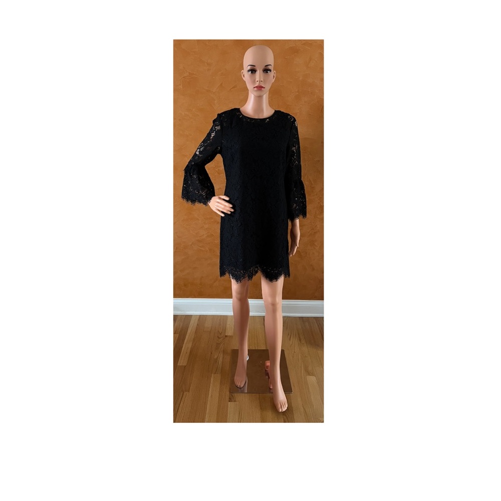 Calvin Klein Collection Black Lace Long Sleeve Dress